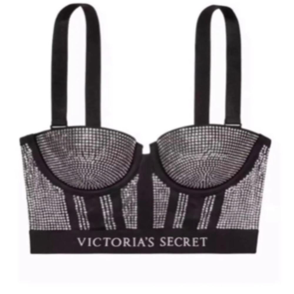 LUXURY VICTORIA'S SECRET VS X BALMAIN SWAROVSKI LONG LINED BRA - Picture 7 of 11